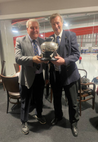 4 March 2026 Moderator Bill Duncan presenting the Curing Trophy to Edinburgh High Constables - a rare outcome in these matches